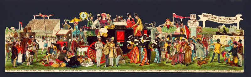 Día del Derby: en el campo (cromolito) de George (after) Cruikshank