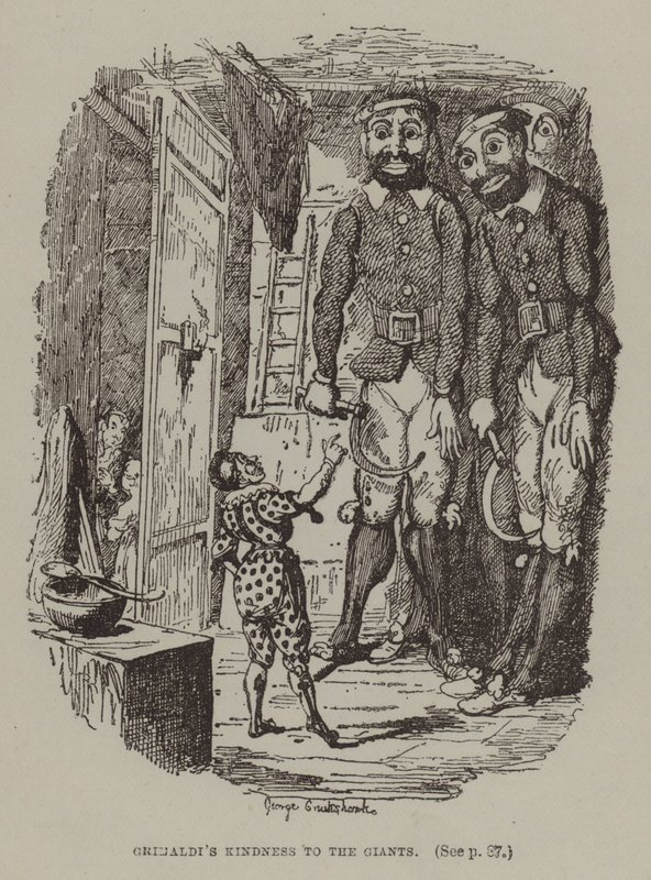 La bondad de Grimaldi hacia los gigantes de George (after) Cruikshank
