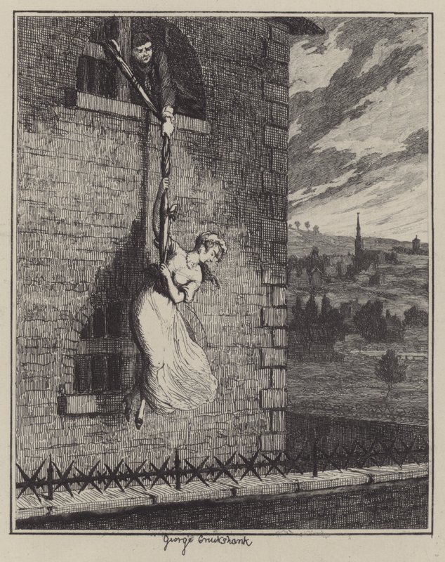 Ilustración para Jack Sheppard de George (after) Cruikshank