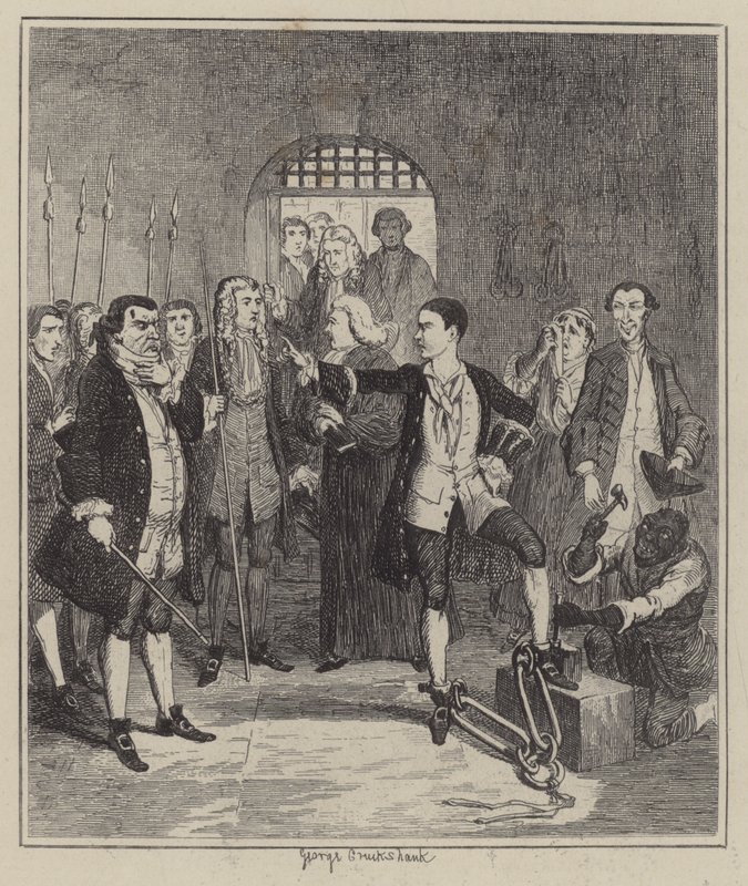 Ilustración para Jack Sheppard de George (after) Cruikshank