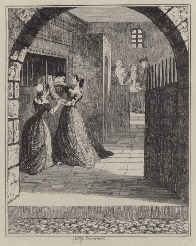 Ilustración para Jack Sheppard de George (after) Cruikshank
