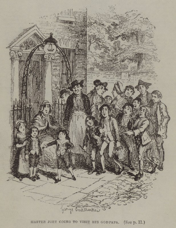 El maestro Joey va a visitar a su padrino de George (after) Cruikshank