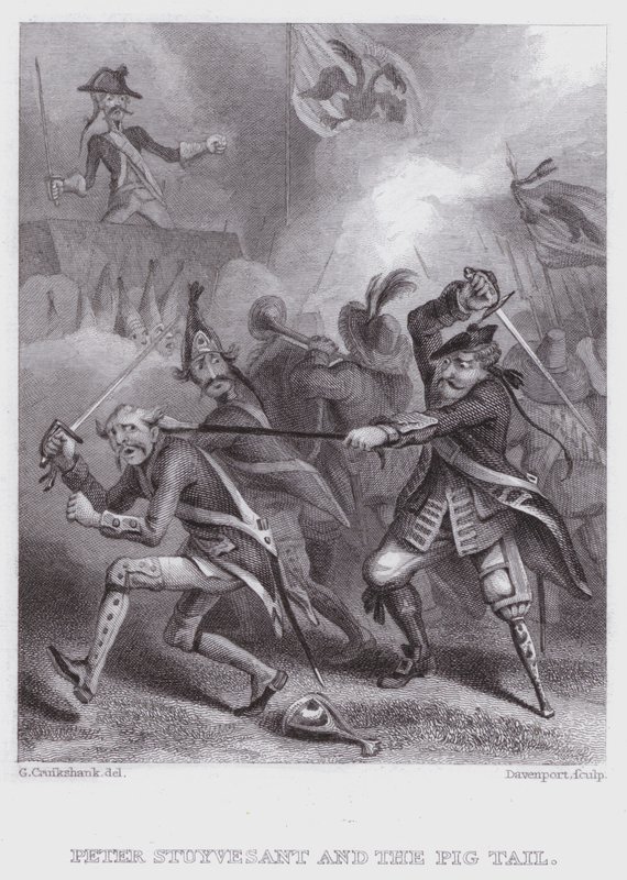 Peter Stuyvesant y la coleta (grabado) de George (after) Cruikshank