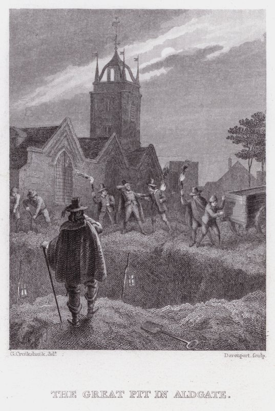 El Gran Pozo en Aldgate (grabado) de George (after) Cruikshank