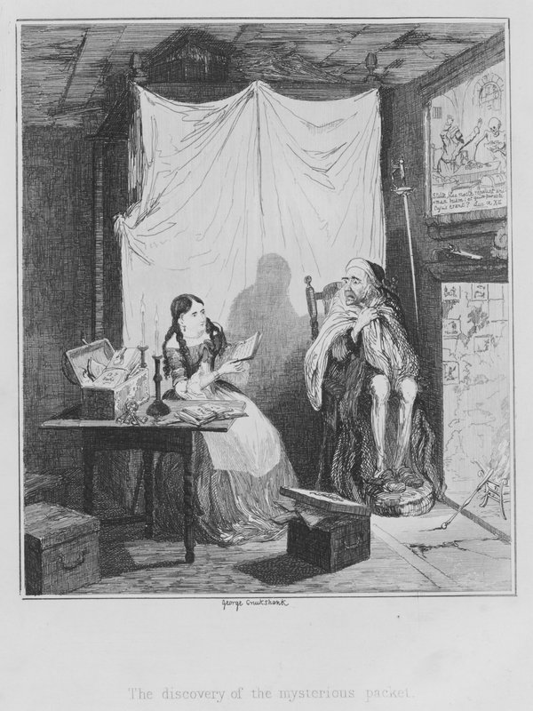 El descubrimiento del paquete misterioso de George (after) Cruikshank
