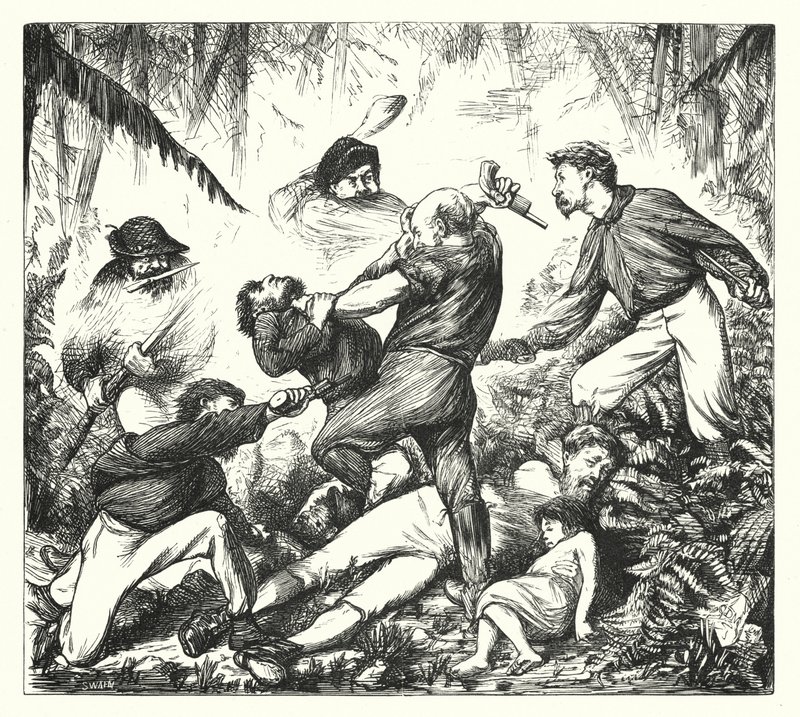 Un Duelo de Rifles en Arkansas (grabado) de George (after) Du Maurier