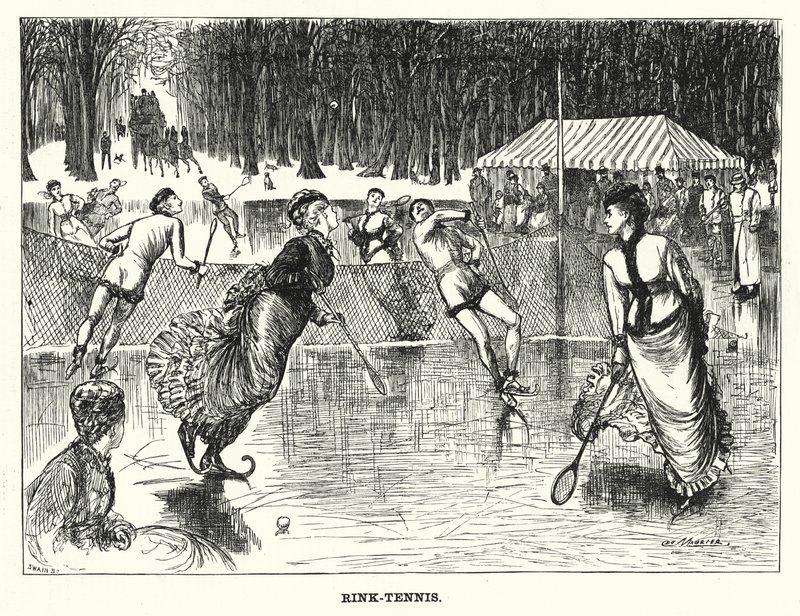 Caricatura de Punch: Rink-Tennis (grabado) de George (after) Du Maurier