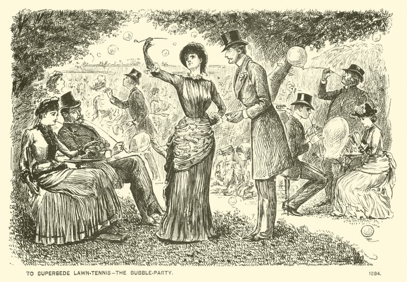 Para reemplazar el tenis en el césped - la fiesta de burbujas de George (after) Du Maurier