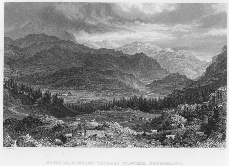 Eskdale, mirando hacia Scawfell, Cumberland de George (after) Pickering