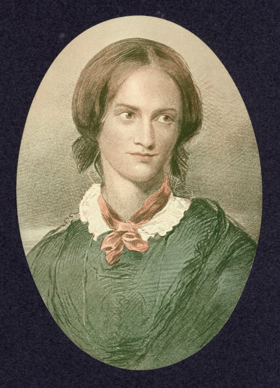 Charlotte Bronte, englische Schriftstellerin (farbiger Stich) von George (after) Richmond