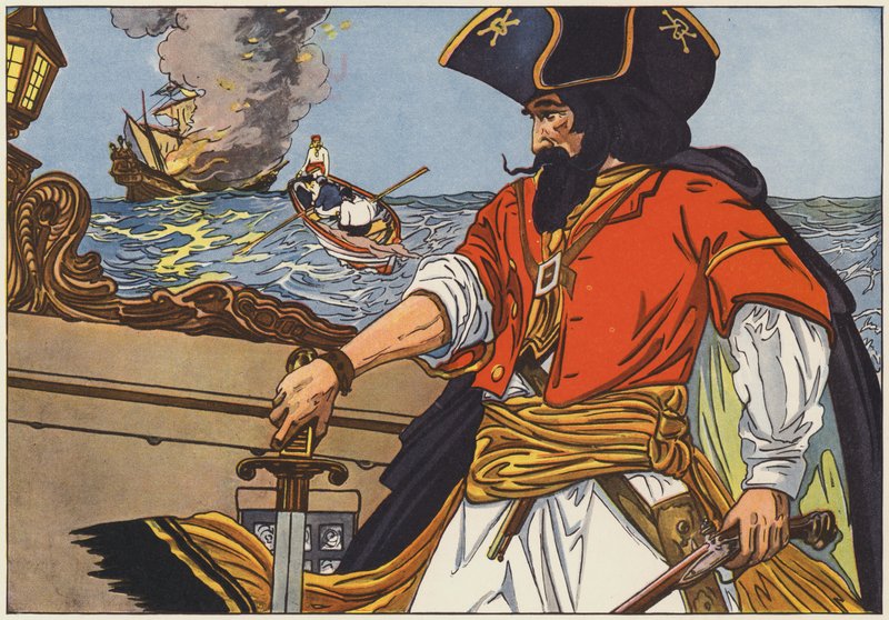 Barbanegra, el más famoso de los piratas de la costa atlántica de George Alfred Williams