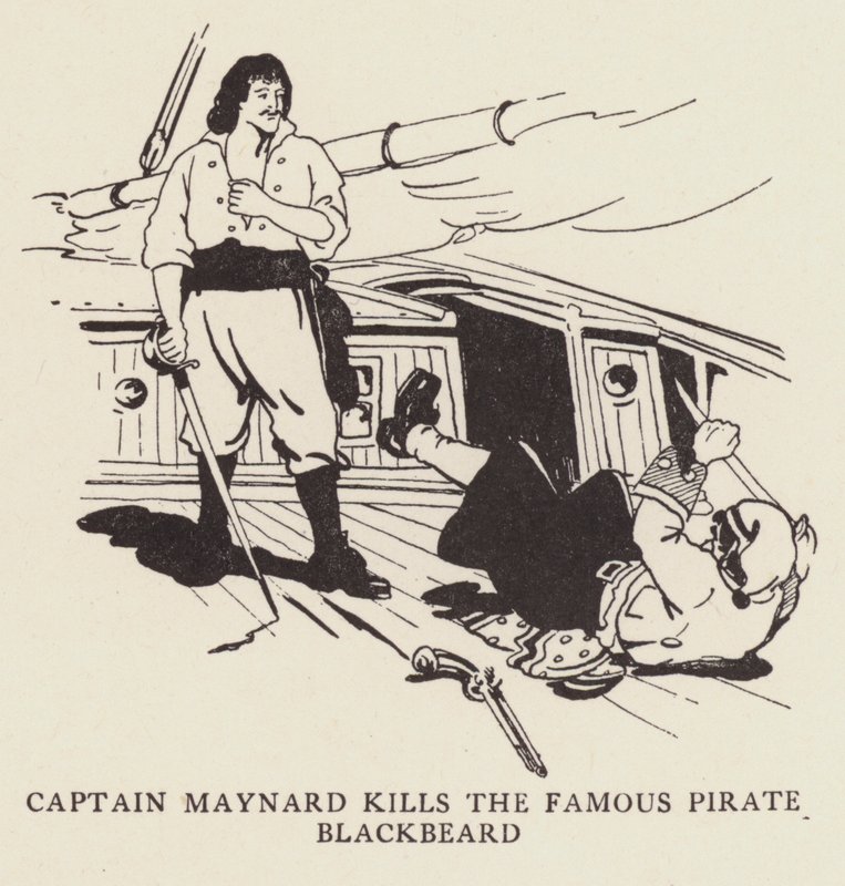 El capitán Maynard mata al famoso pirata Barbanegra de George Alfred Williams
