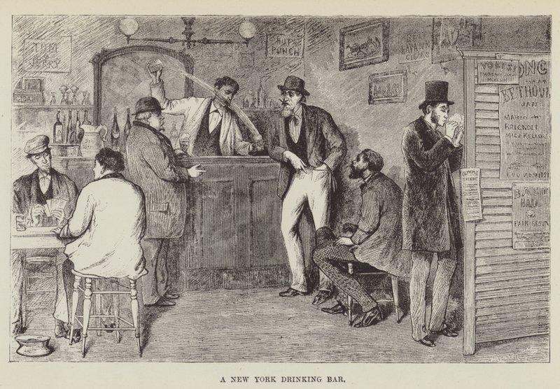 Un bar de bebidas en Nueva York de George Augustus Sala