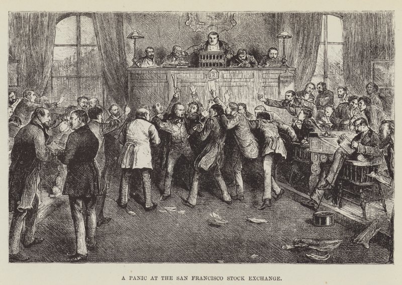 Un pánico en la Bolsa de Valores de San Francisco de George Augustus Sala