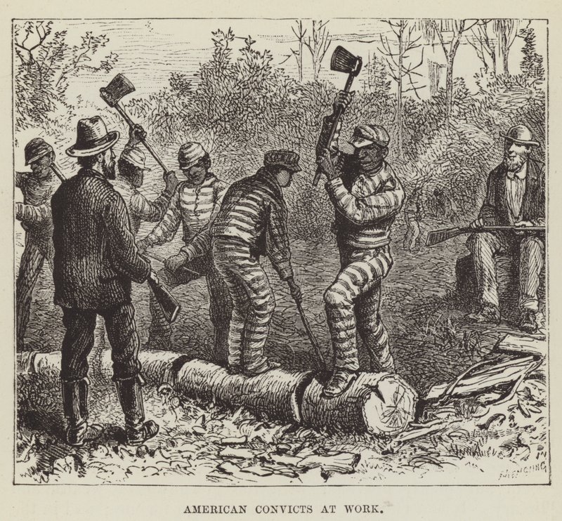 Convictos americanos trabajando de George Augustus Sala