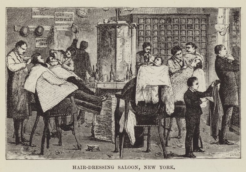 Salón de peluquería, Nueva York de George Augustus Sala