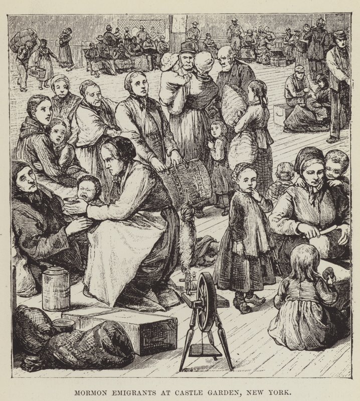 Emigrantes mormones en Castle Garden, Nueva York de George Augustus Sala