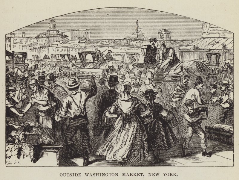 Fuera de Washington Market, Nueva York de George Augustus Sala