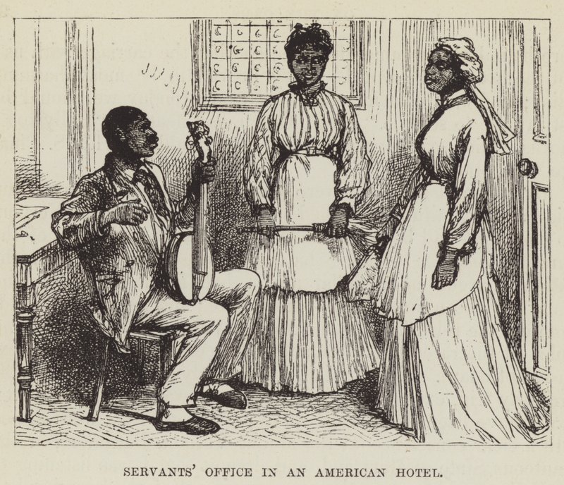 Oficina de sirvientes en un hotel americano de George Augustus Sala