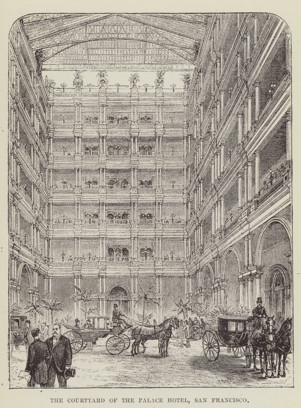 El patio del Palace Hotel, San Francisco de George Augustus Sala
