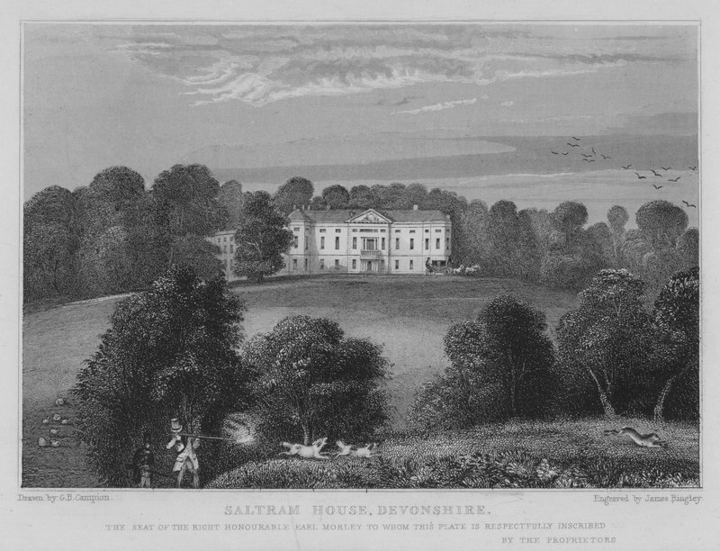 Casa Saltram, Devonshire (grabado) de George Bryant Campion