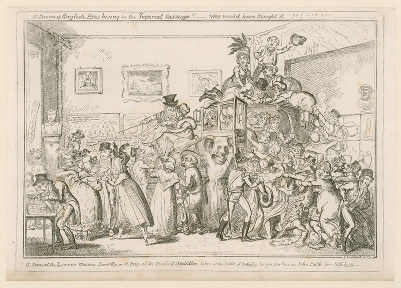 Una escena en el Museo de Londres Piccadilly de George Cruikshank