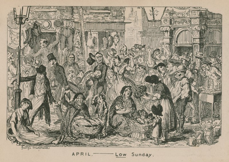Abril - domingo bajo de George Cruikshank