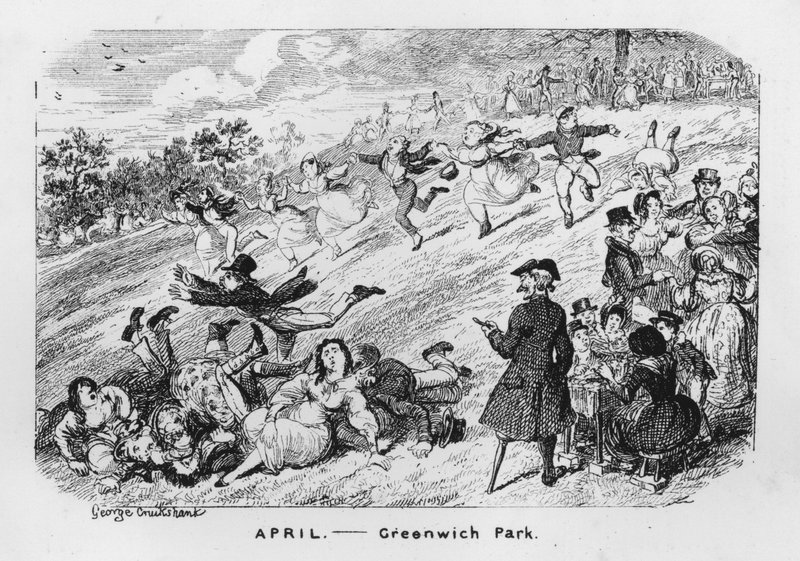 Abril, Parque de Greenwich, Londres de George Cruikshank