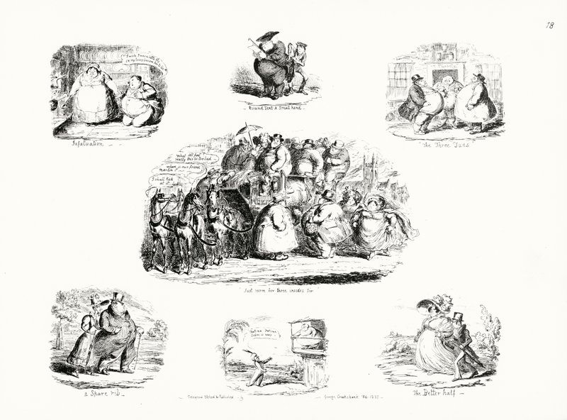 Caricaturas de George Cruikshank sobre el tema de la obesidad de George Cruikshank