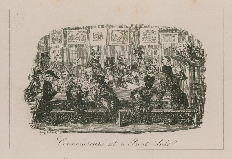 Conocedores en una venta de grabados de George Cruikshank