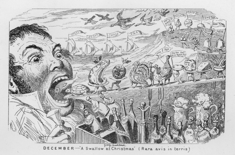 Diciembre, Una golondrina en Navidad de George Cruikshank