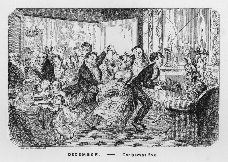 Diciembre, Nochebuena de George Cruikshank