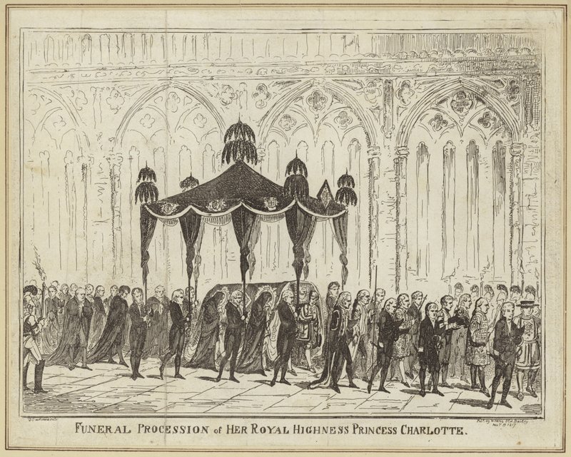 Procesión fúnebre de su Alteza Real la Princesa Carlota de George Cruikshank