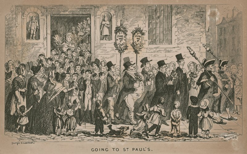 Yendo a la Catedral de San Pablo, Londres de George Cruikshank