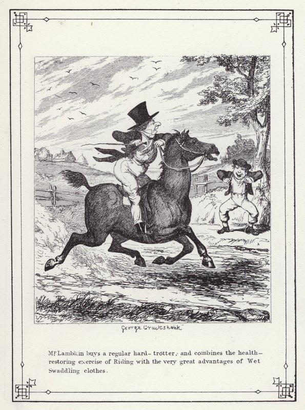 Ilustración para El Libro del Soltero, o El Progreso del Sr. Lambkin (Caballero) (grabado) de George Cruikshank