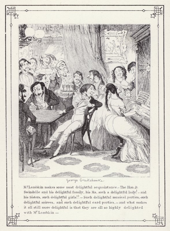 Ilustración para El Libro del Soltero, o El Progreso del Sr. Lambkin (Caballero) (grabado) de George Cruikshank