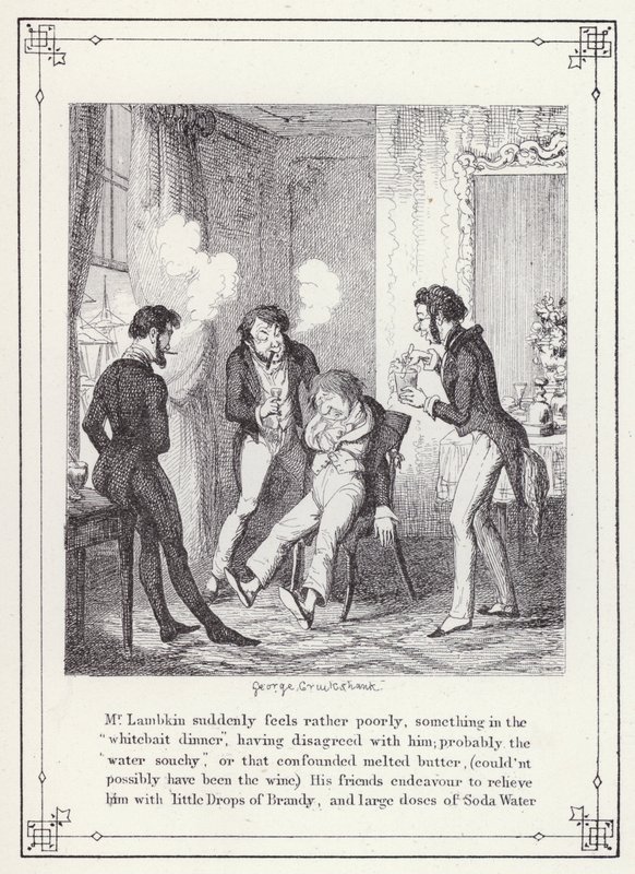 Ilustración para El Libro del Soltero, o El Progreso del Sr. Lambkin (Caballero) (grabado) de George Cruikshank
