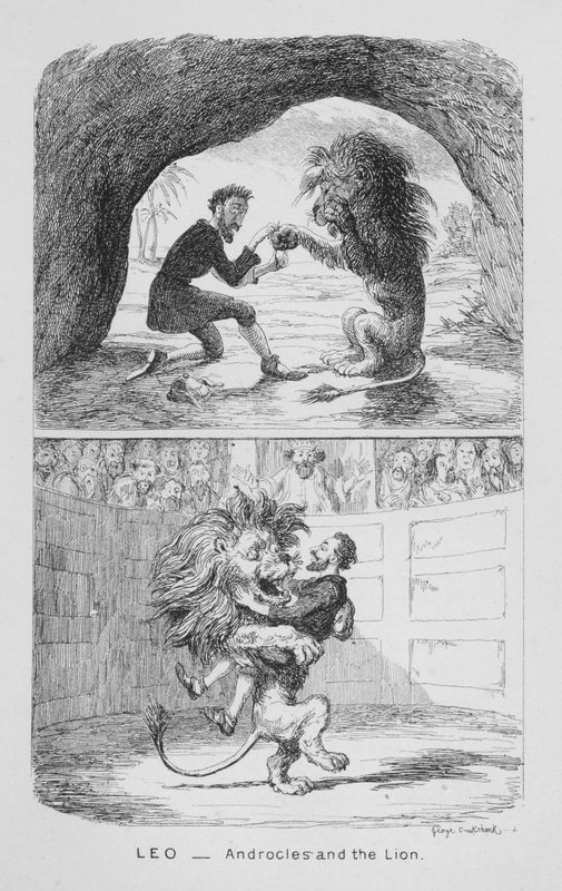 Leo, Androcles y el León de George Cruikshank