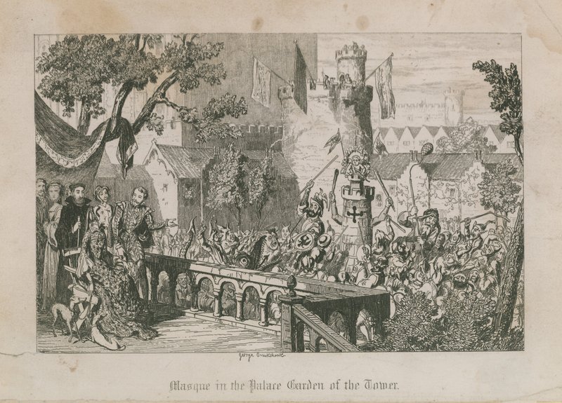 Máscara en el Jardín del Palacio de la Torre de George Cruikshank
