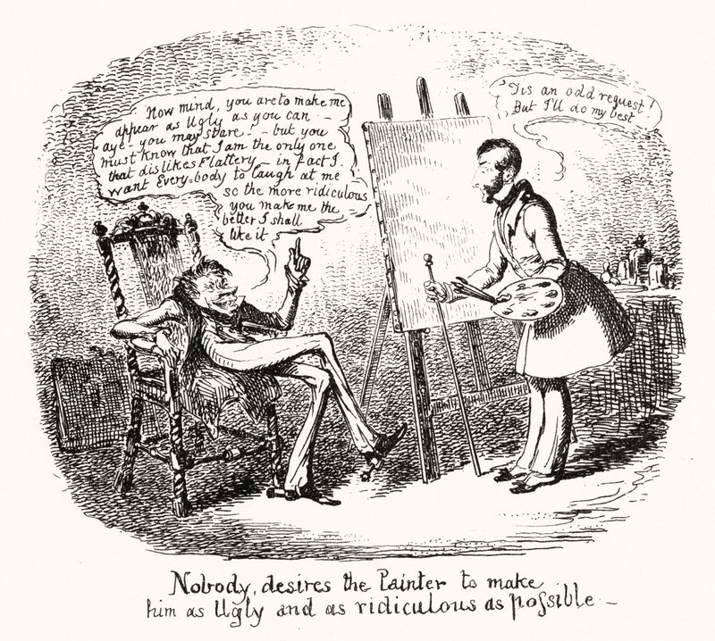 Nadie desea que el Pintor lo haga tan feo y ridículo como sea posible de George Cruikshank