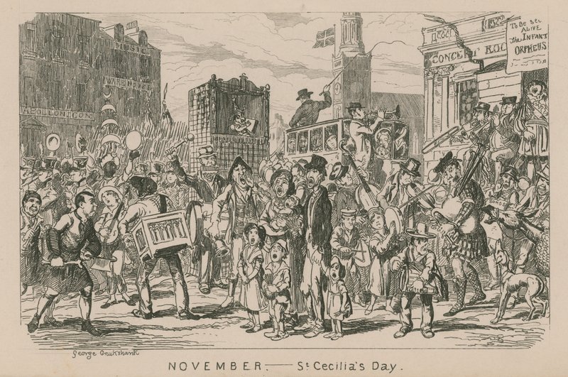 Noviembre - Día de Santa Cecilia de George Cruikshank