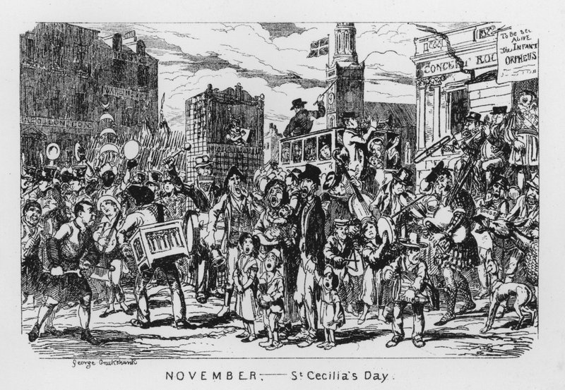 Noviembre, Día de Santa Cecilia de George Cruikshank
