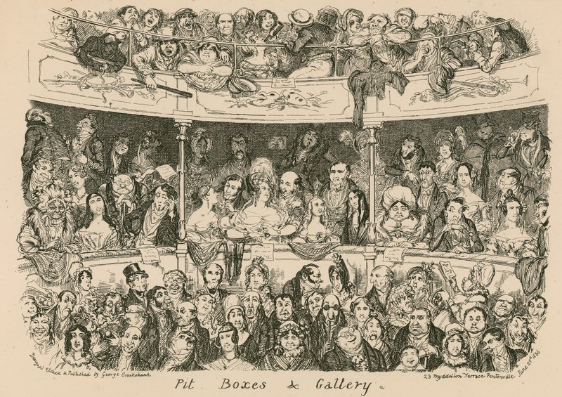 Foso, cajas y galería de George Cruikshank