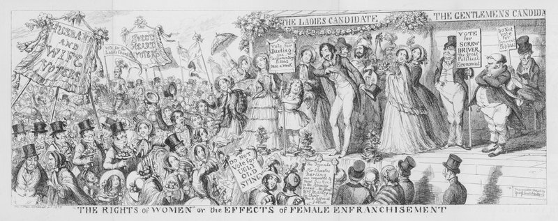 "Los derechos de las mujeres" o los efectos del sufragio femenino de George Cruikshank