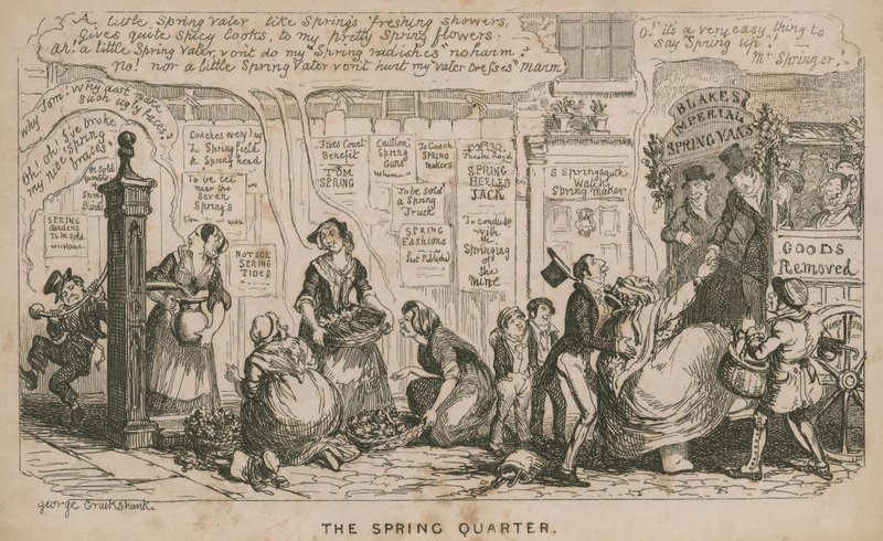El Trimestre de Primavera; caricatura de George Cruikshank
