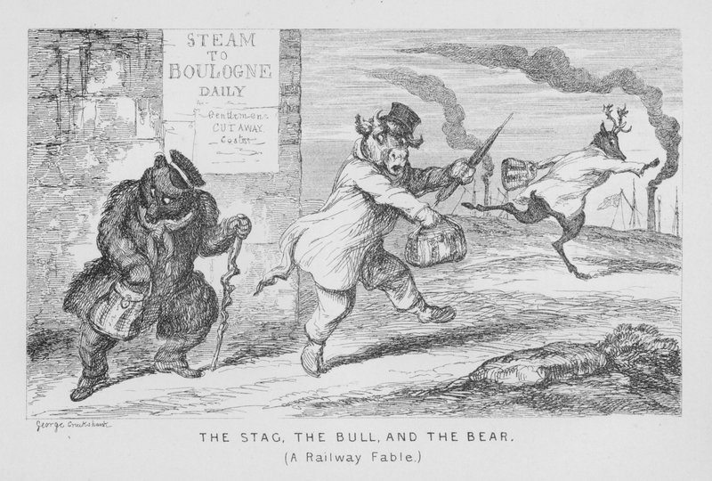 El Ciervo, El Toro y El Oso, Una Fábula Ferroviaria de George Cruikshank
