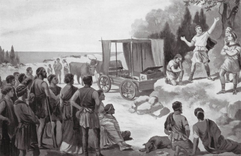 El coche de Tespis (litografía) de George Derville (after) Rowlandson