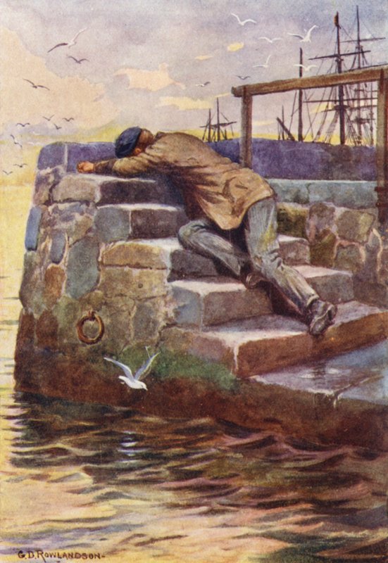 El esfuerzo agotó sus fuerzas (litografía en color) de George Derville (after) Rowlandson