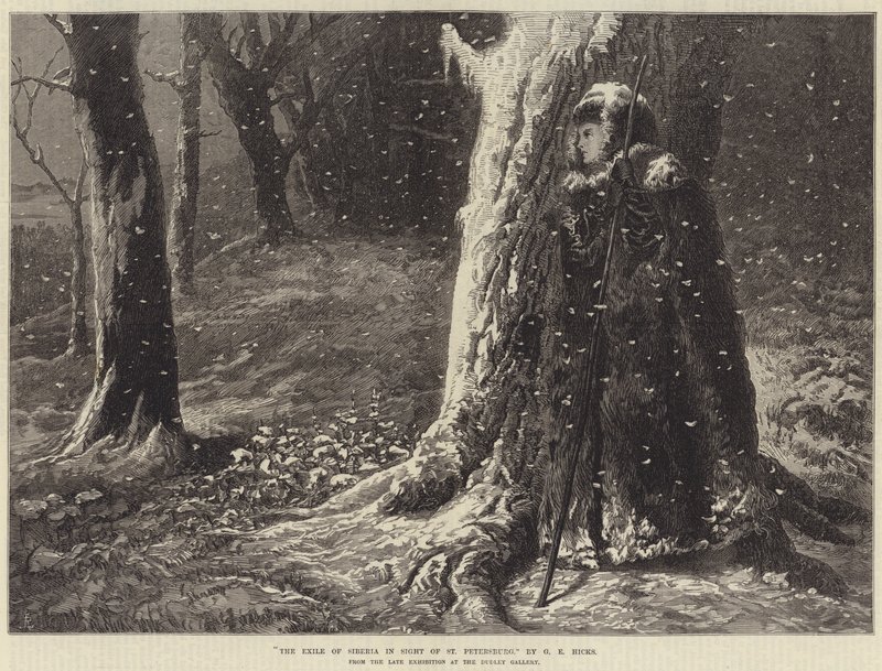 El exilio de Siberia a la vista de San Petersburgo de George Elgar Hicks