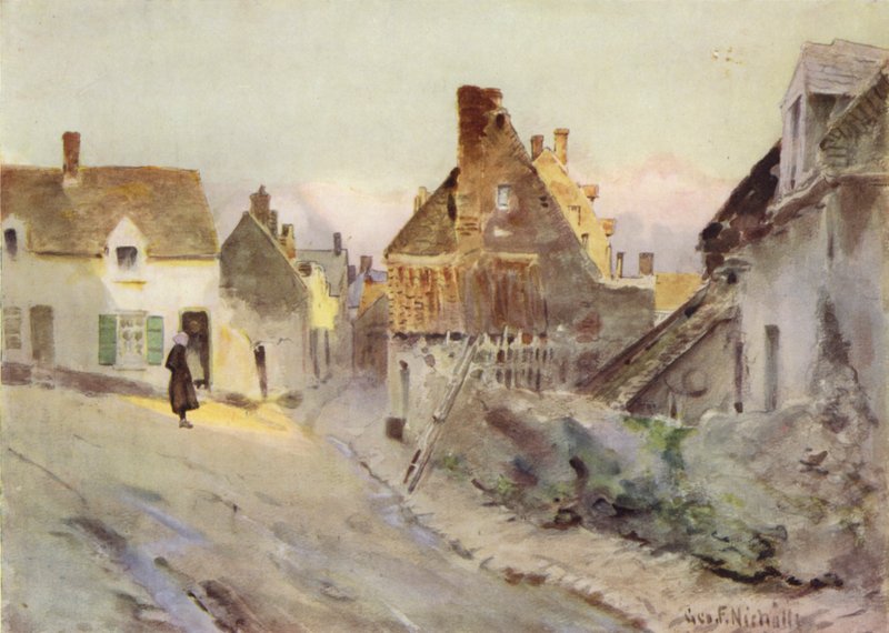 Una calle antigua en Etaples de George Franck Nicholls
